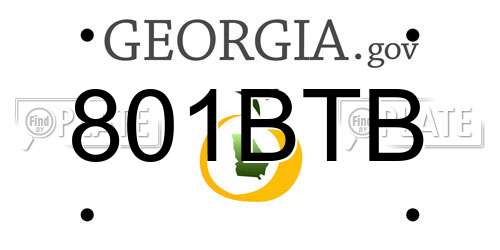 801BTB Georgia License Plate