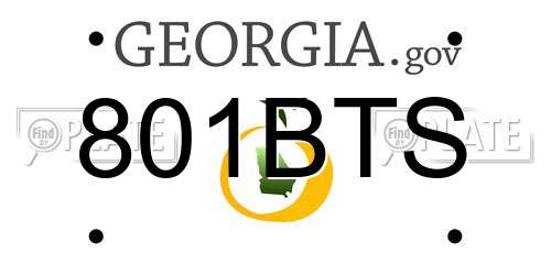 801BTS Georgia License Plate