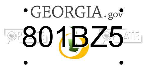 801BZ5 Georgia License Plate