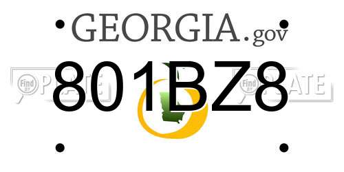801BZ8 Georgia License Plate