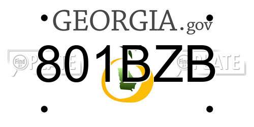 801BZB Georgia License Plate