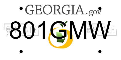 801GMW Georgia License Plate
