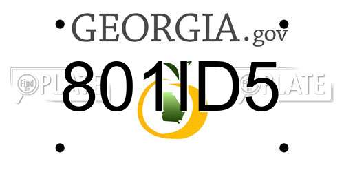 801ID5 Georgia License Plate