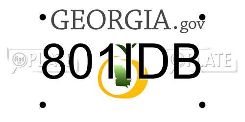 801IDB Georgia License Plate