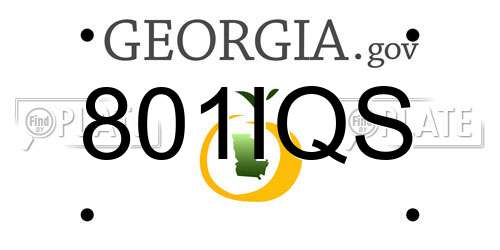801IQS Georgia License Plate