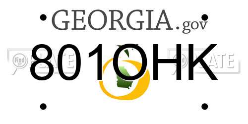 801OHK Georgia License Plate