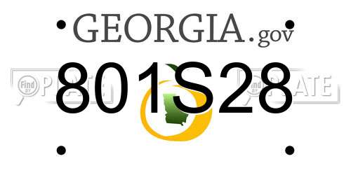 801S28 Georgia License Plate