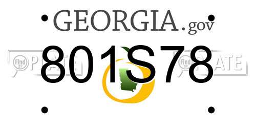 801S78 Georgia License Plate