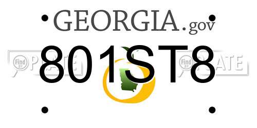 801ST8 Georgia License Plate