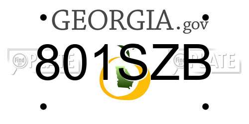 801SZB Georgia License Plate