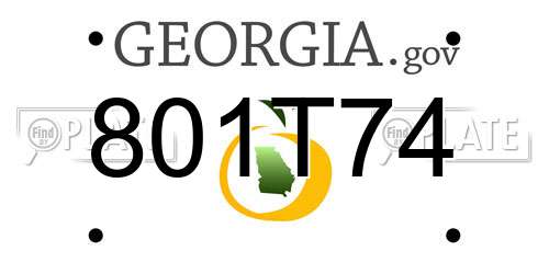 801T74 Georgia License Plate