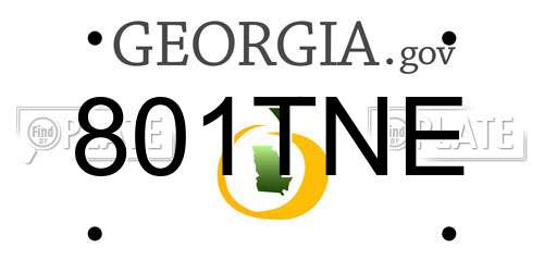 801TNE Georgia License Plate