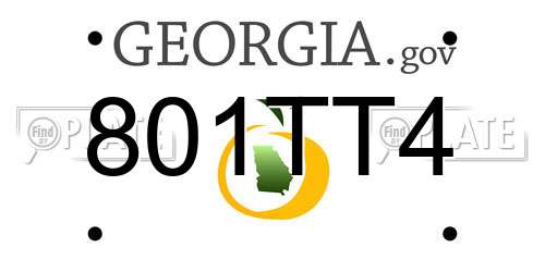 801TT4 Georgia License Plate