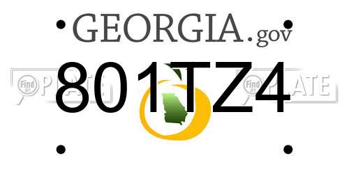 801TZ4 Georgia License Plate