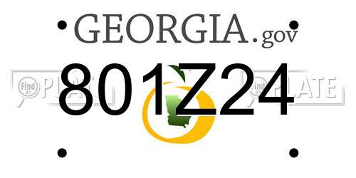 801Z24 Georgia License Plate