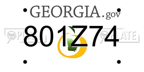 801Z74 Georgia License Plate