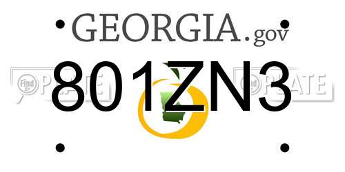 801ZN3 Georgia License Plate
