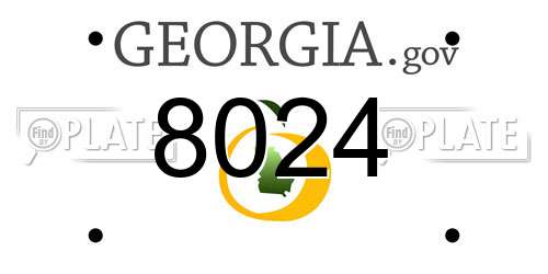 8024 Georgia License Plate