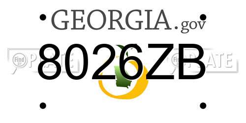 8026ZB Georgia License Plate