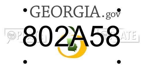 802A58 Georgia License Plate