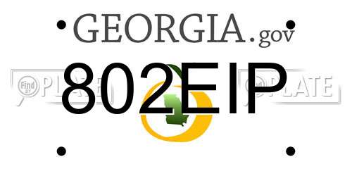 802EIP Georgia License Plate