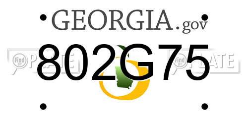 802G75 Georgia License Plate