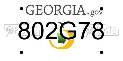 802G78 Georgia License Plate