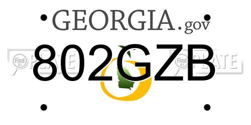 802GZB Georgia License Plate