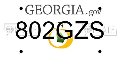 802GZS Georgia License Plate