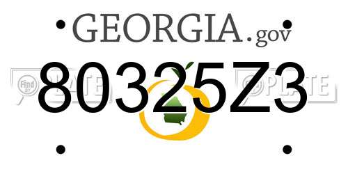 80325Z3 Georgia License Plate