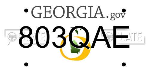 803QAE Georgia License Plate