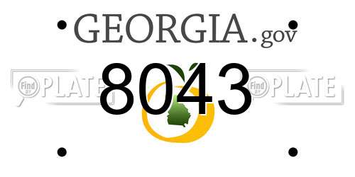 8043 Georgia License Plate