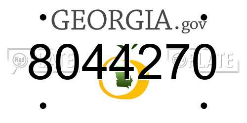 8044270 Georgia License Plate