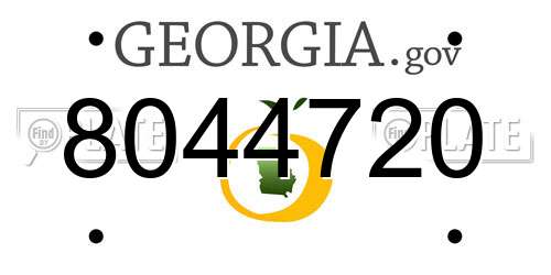 8044720 Georgia License Plate