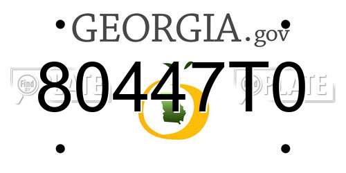 80447T0 Georgia License Plate