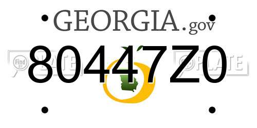 80447Z0 Georgia License Plate