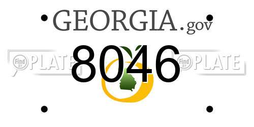 8046 Georgia License Plate
