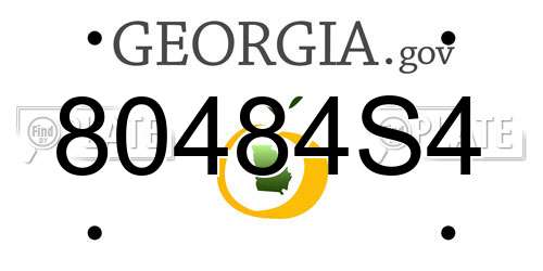 80484S4 Georgia License Plate