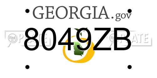8049ZB Georgia License Plate