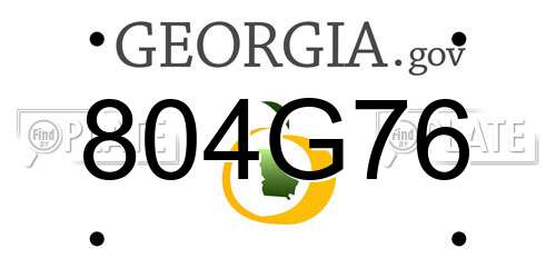 804G76 Georgia License Plate