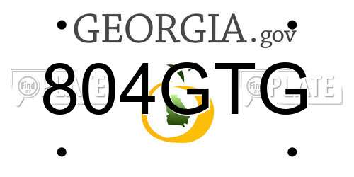 804GTG Georgia License Plate