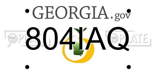 804IAQ Georgia License Plate