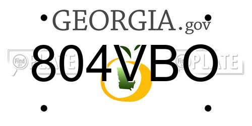 804VBO Georgia License Plate