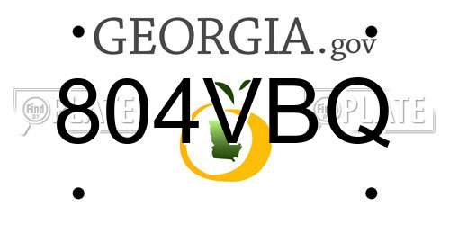 804VBQ Georgia License Plate