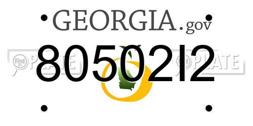 80502I2 Georgia License Plate