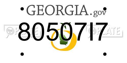80507I7 Georgia License Plate
