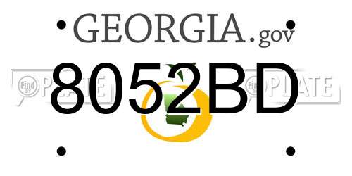 8052BD Georgia License Plate