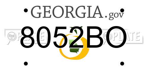 8052BO Georgia License Plate