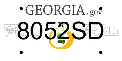 8052SD Georgia License Plate