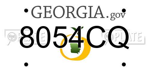 8054CQ Georgia License Plate